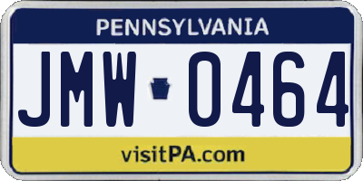 PA license plate JMW0464
