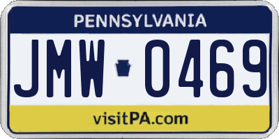 PA license plate JMW0469