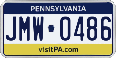PA license plate JMW0486
