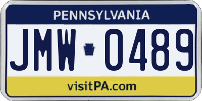 PA license plate JMW0489