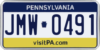 PA license plate JMW0491