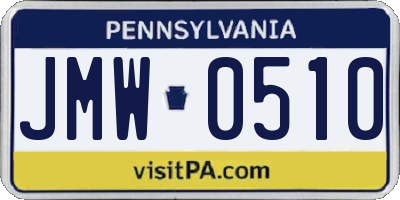 PA license plate JMW0510