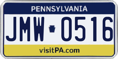 PA license plate JMW0516