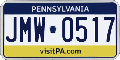 PA license plate JMW0517