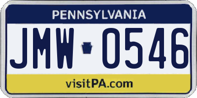 PA license plate JMW0546