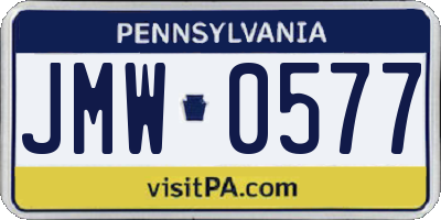 PA license plate JMW0577