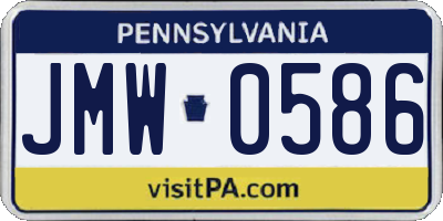 PA license plate JMW0586