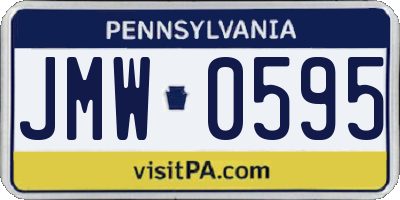 PA license plate JMW0595