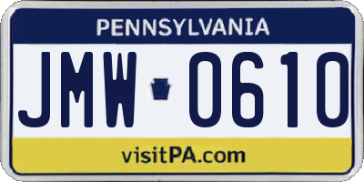 PA license plate JMW0610