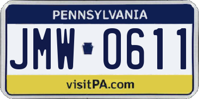 PA license plate JMW0611