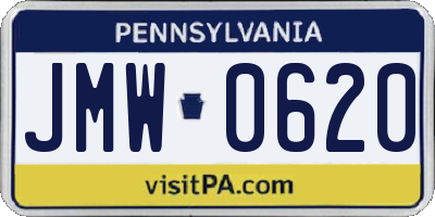 PA license plate JMW0620
