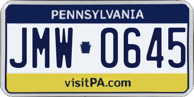 PA license plate JMW0645