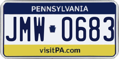 PA license plate JMW0683