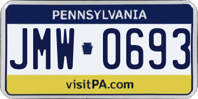 PA license plate JMW0693