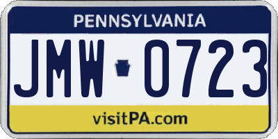 PA license plate JMW0723