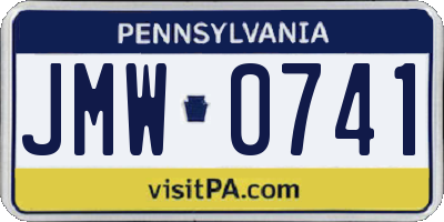 PA license plate JMW0741