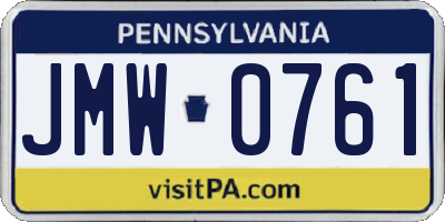 PA license plate JMW0761