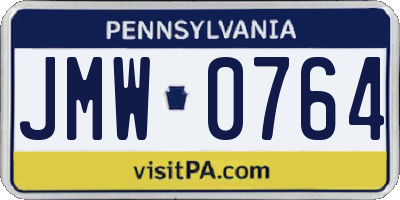 PA license plate JMW0764