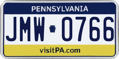 PA license plate JMW0766