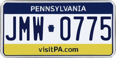 PA license plate JMW0775