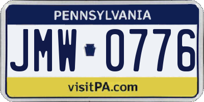 PA license plate JMW0776
