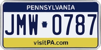 PA license plate JMW0787