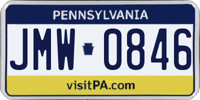 PA license plate JMW0846