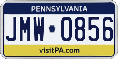 PA license plate JMW0856