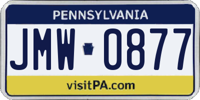 PA license plate JMW0877