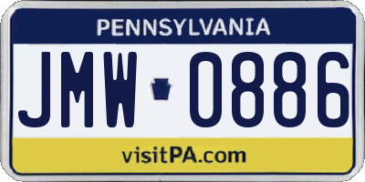 PA license plate JMW0886