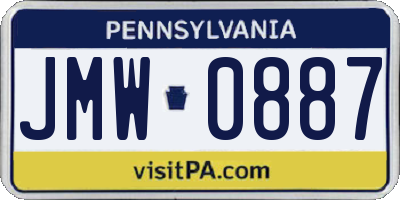 PA license plate JMW0887