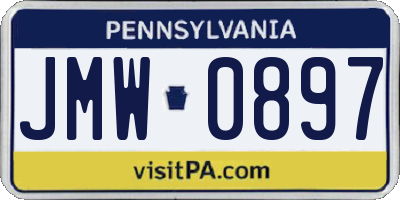 PA license plate JMW0897