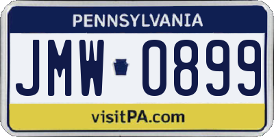 PA license plate JMW0899