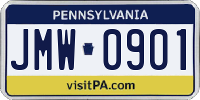 PA license plate JMW0901