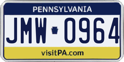 PA license plate JMW0964