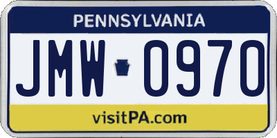 PA license plate JMW0970