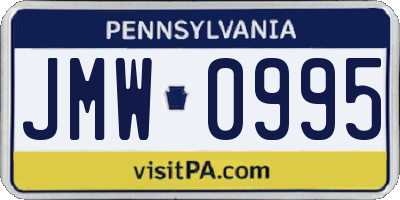 PA license plate JMW0995