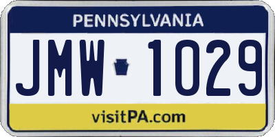 PA license plate JMW1029