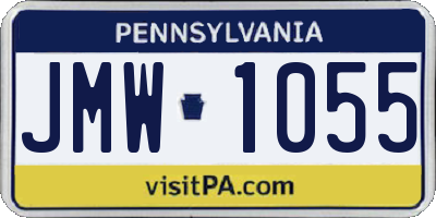 PA license plate JMW1055