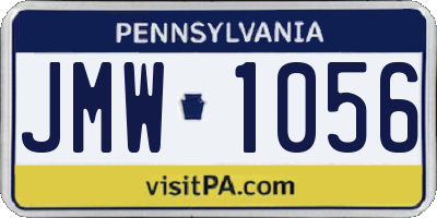 PA license plate JMW1056