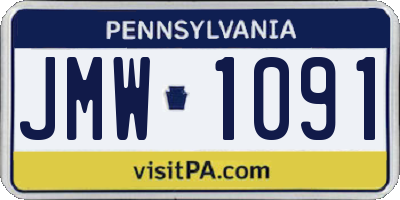 PA license plate JMW1091