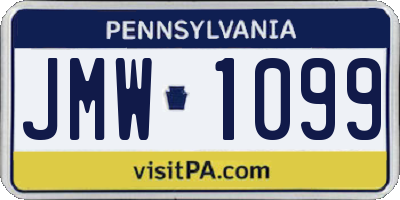 PA license plate JMW1099