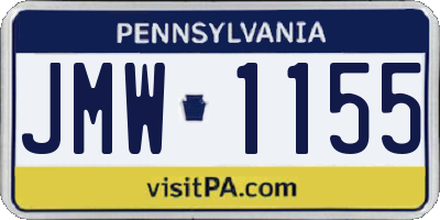 PA license plate JMW1155