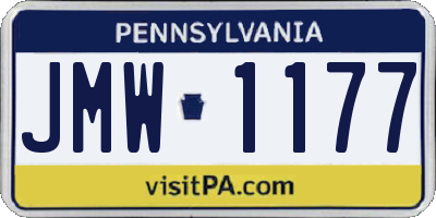 PA license plate JMW1177