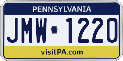 PA license plate JMW1220