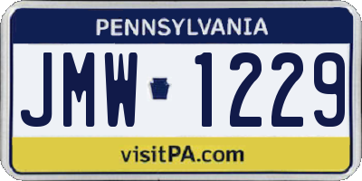 PA license plate JMW1229