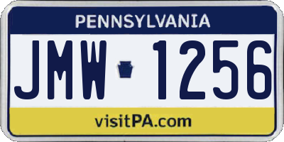 PA license plate JMW1256