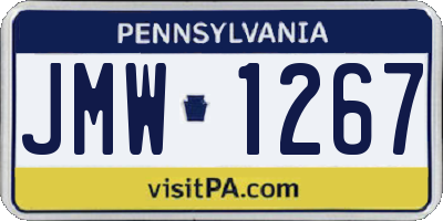 PA license plate JMW1267