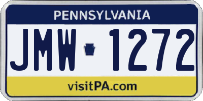 PA license plate JMW1272