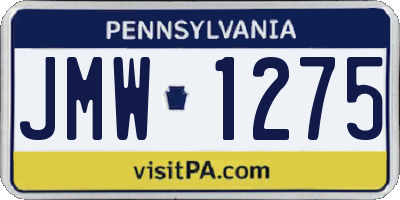 PA license plate JMW1275